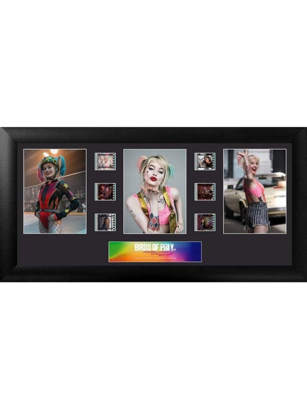 Harley Quinn Birds of Prey Framed Wall Art - 20x11 FilmCells Decor for Fans